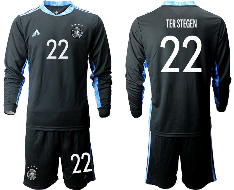 Men 2021 World Cup National Germany black long sleeve goalkeeper #22 Soccer Jerseys->->Soccer Country Jersey
